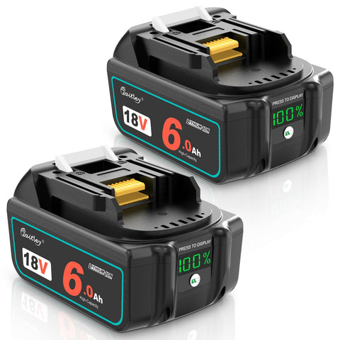 Waitley 18V 6.0Ah battery on a drill shows steady power for demanding tasks.