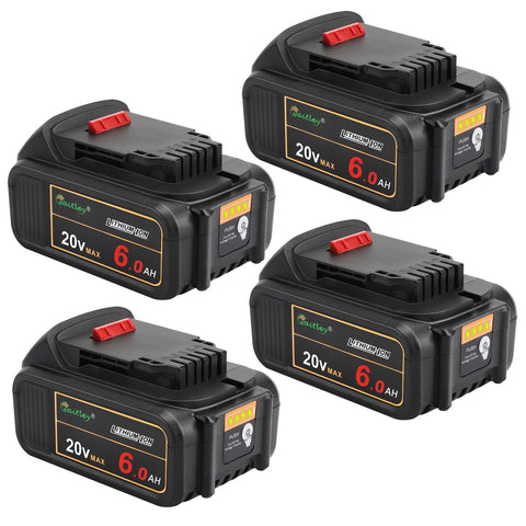 Waitley 4-pack 20V 6Ah battery with LED indicators for real-time power status