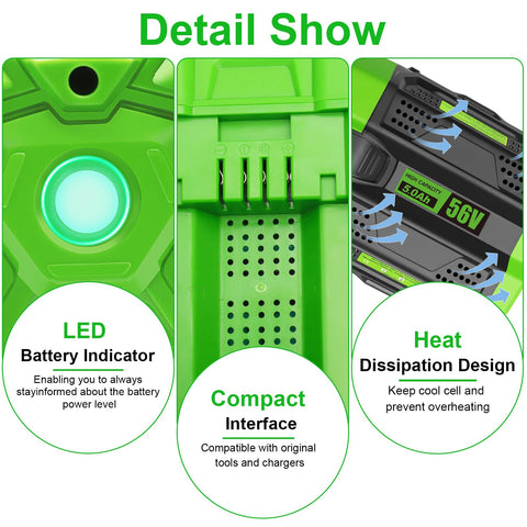 Waitley 56V battery charging dock keeps recharging quick and safe.