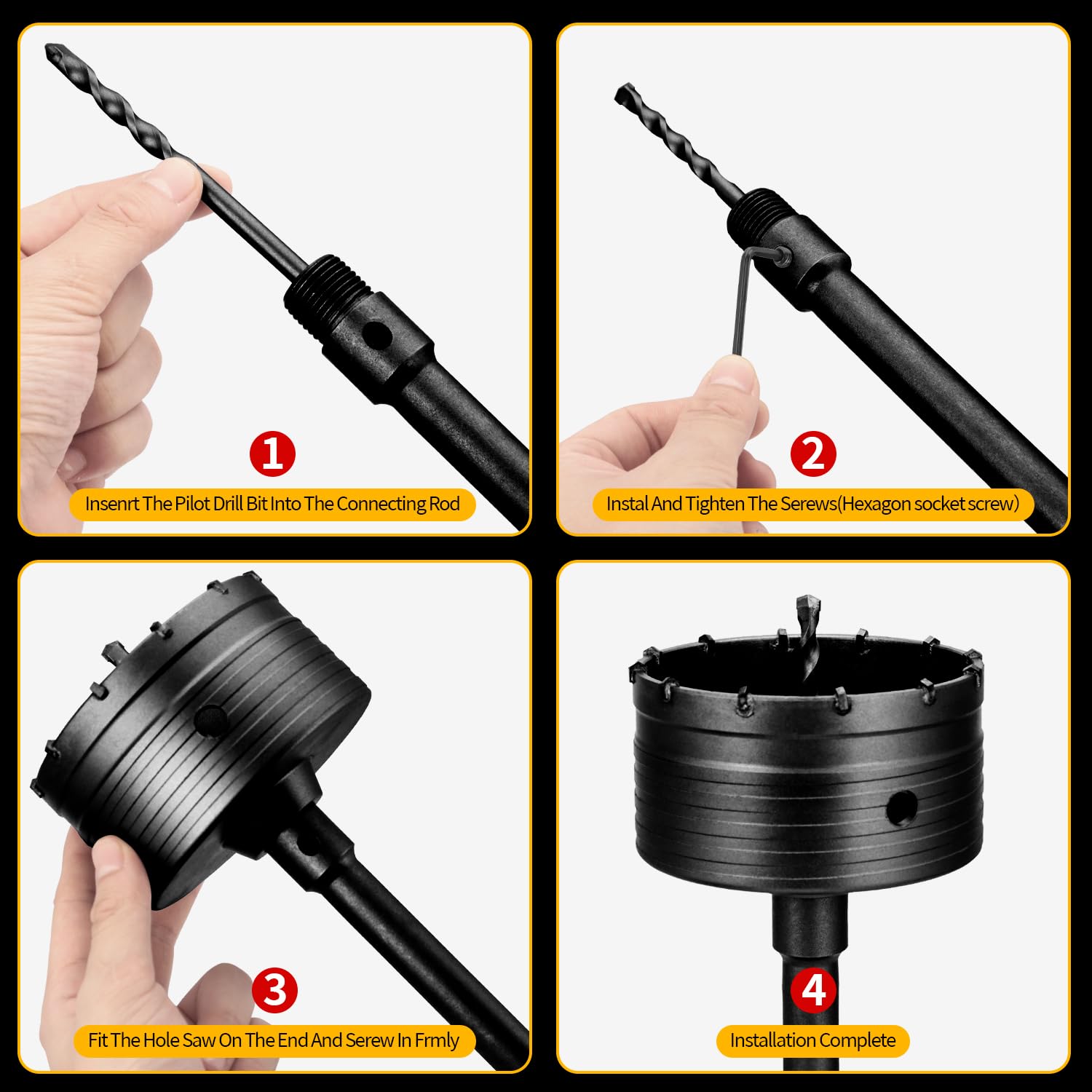 Wakuka 50mm hole saw enables easy openings for pipes and vents.