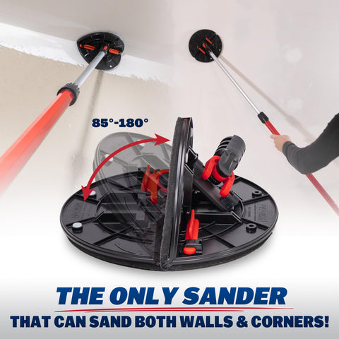 Walboard 360-degree swivel head enables access to tight corners during sanding.