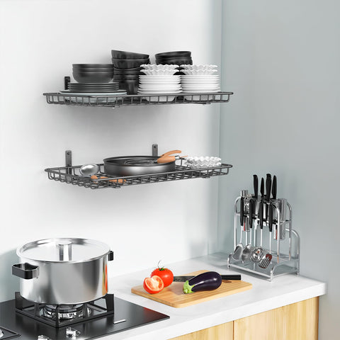 WALMANN 12x24 wall-shelves keeps floors clear in garage.