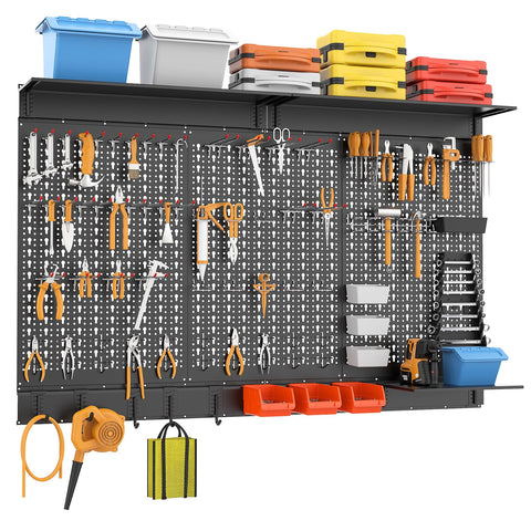 Waldmann pegboard hooks and accessories on the panel ready for tool organization.