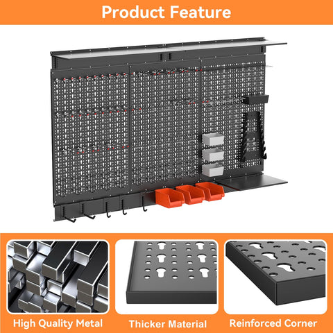 Waldmann screw and anchor kit installed for secure pegboard mounting.