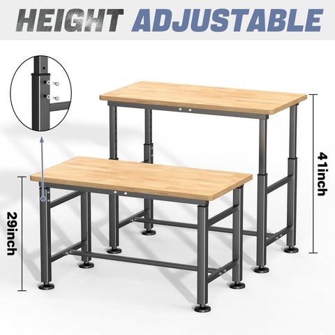 WALMANN workbench smooth, stain-resistant surface cleans quickly after projects.
