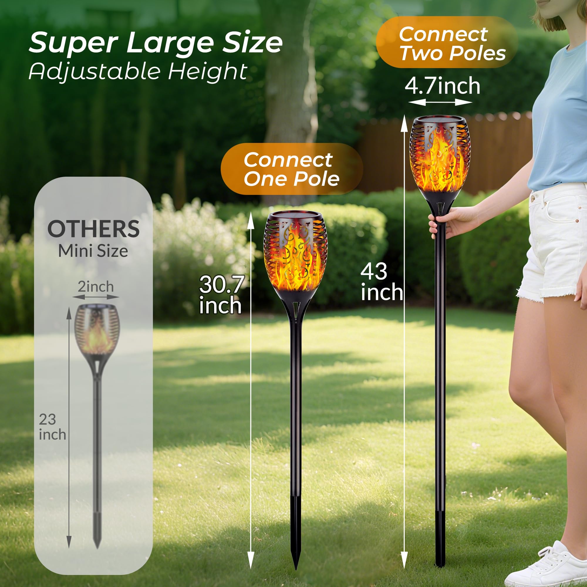 Walensee tiki torch auto on off for dusk lighting convenience.
