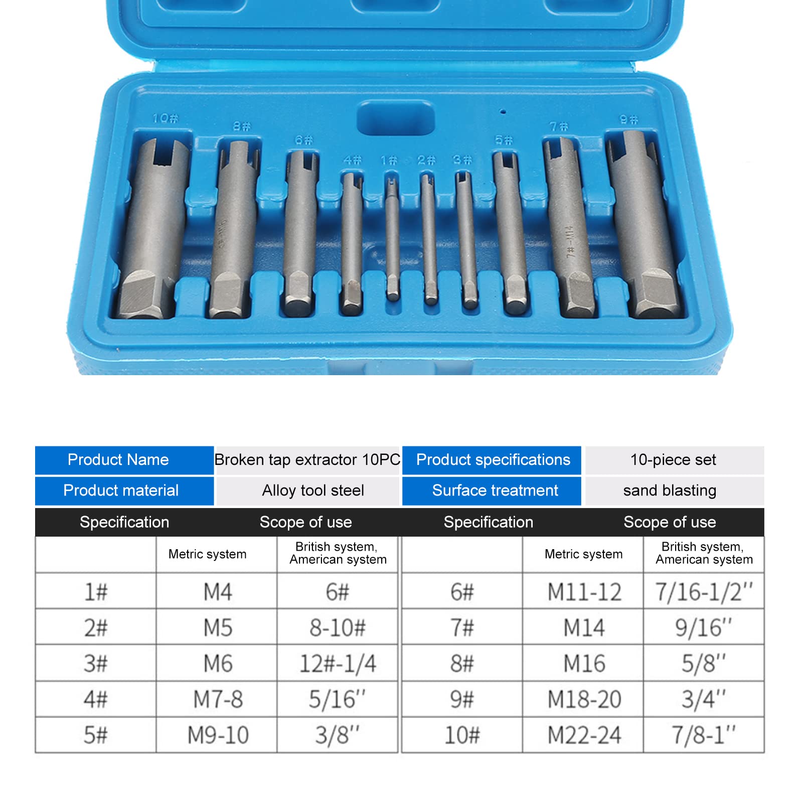 Walfront 34-slot tap extractor blade collection for damaged taps