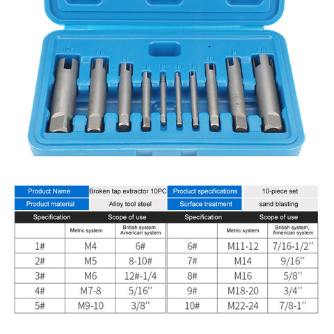 Walfront 34-slot tap extractor blade collection for damaged taps