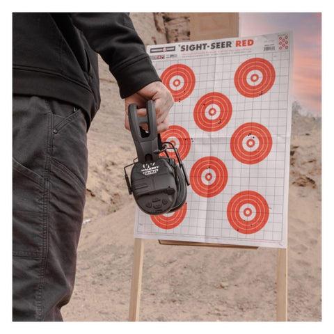 Walker’s FireMax BT Muffs headband detail emphasizes rugged Tacti-Grip for secure wear.