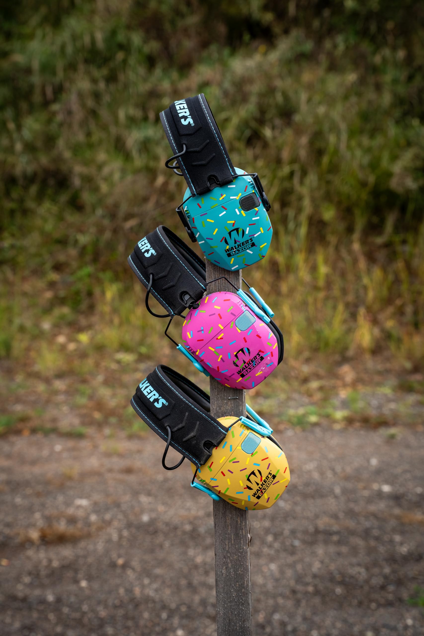 Walker's Razor Slim blue sprinkles colorway adds visibility and style on the range.