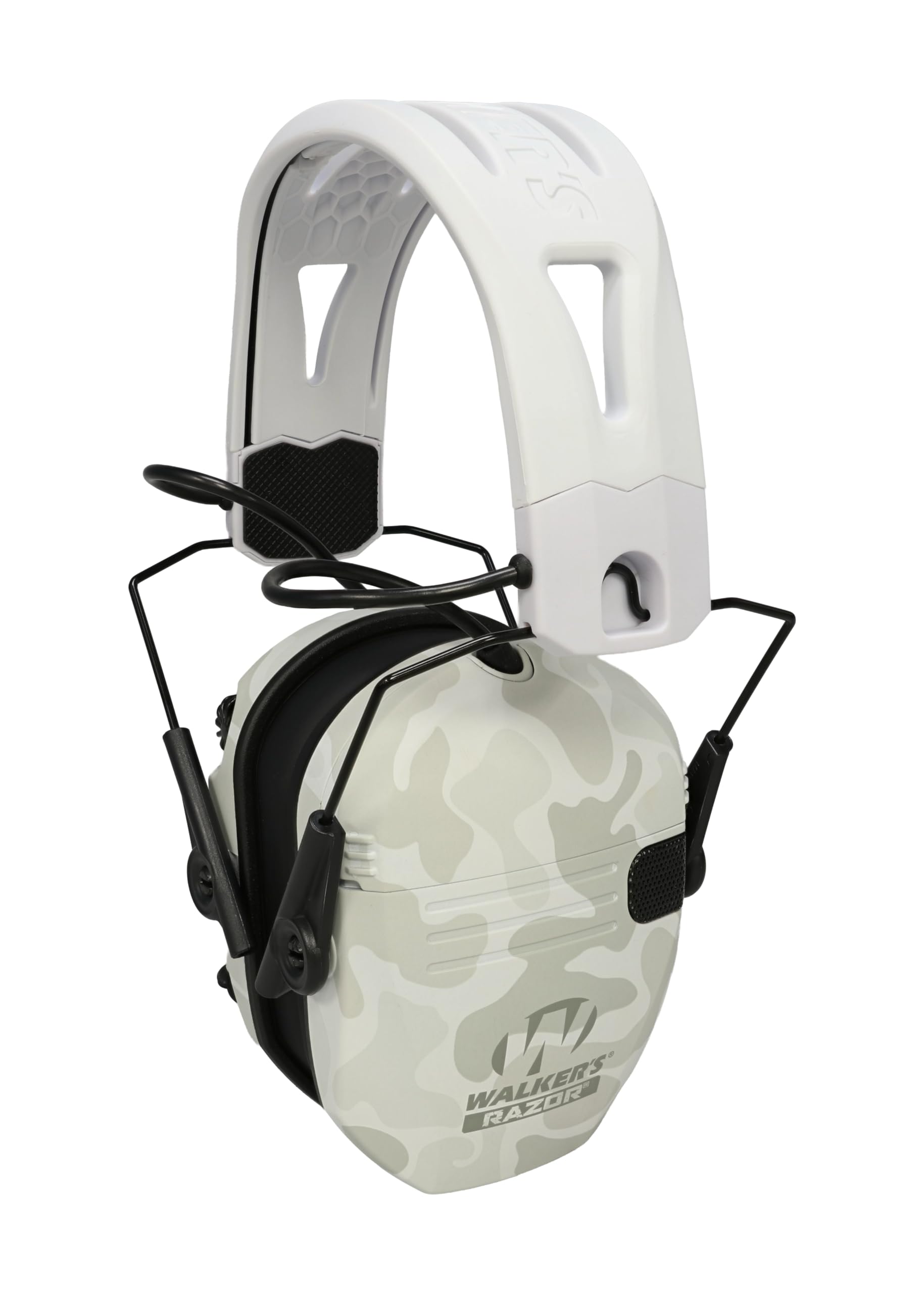 Walker's Razor Tacti-Grip headband in ghost duck camo for secure, slip-free fit.