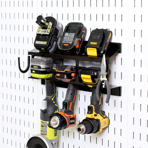 Wall Control slotted hooks compatibility enables expandable tool storage.