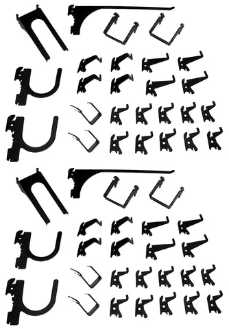 Wall Control medium hooks neatly holding tools and supplies