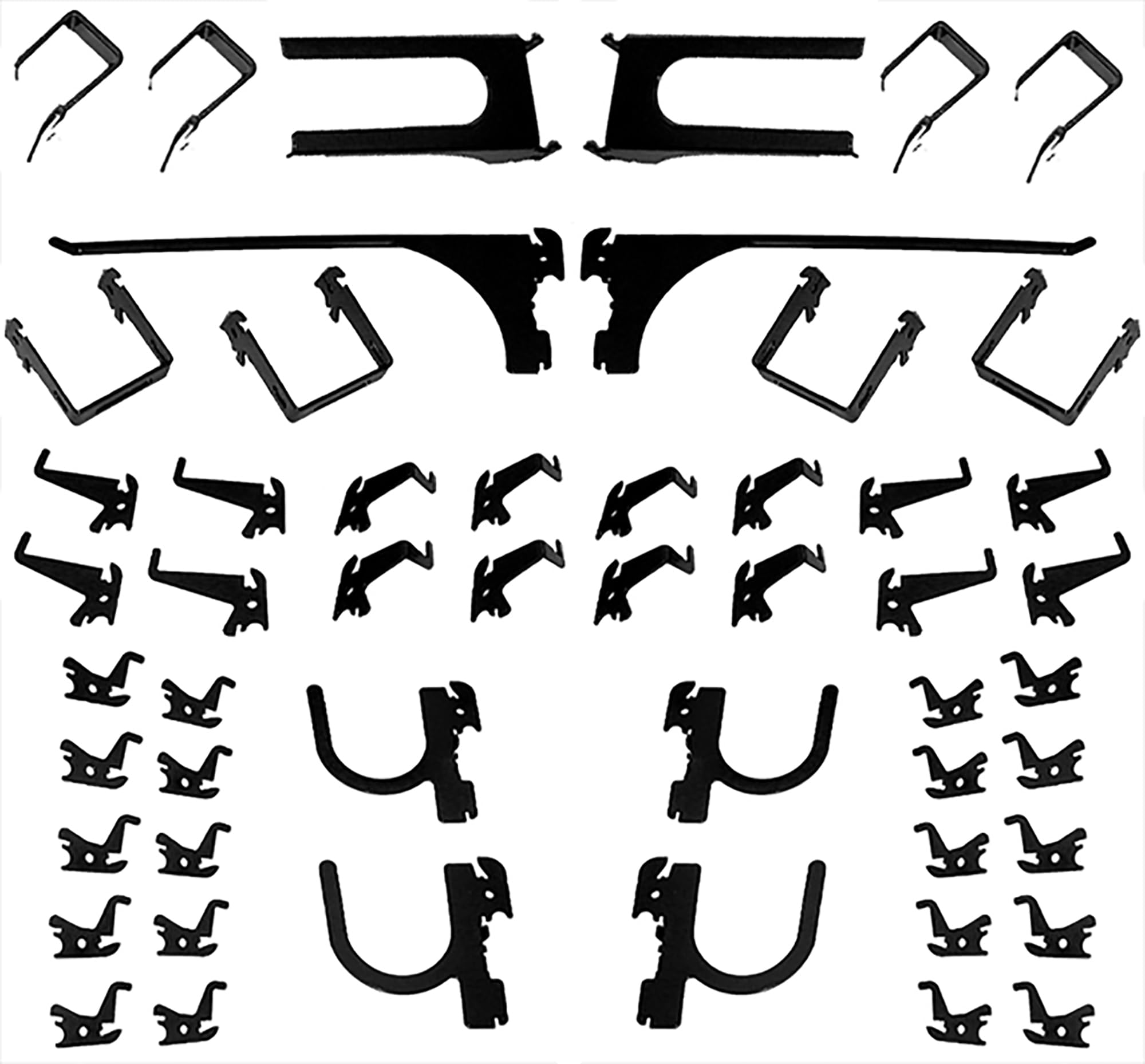 Wall Control standard hooks on a slotted panel offering organized tool storage
