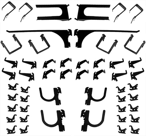 Wall Control standard hooks on a slotted panel offering organized tool storage
