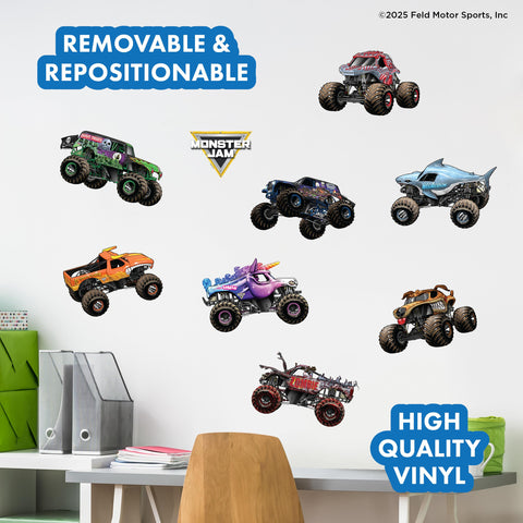 WALL PALZ Grave Digger decal brings iconic green flames to walls.