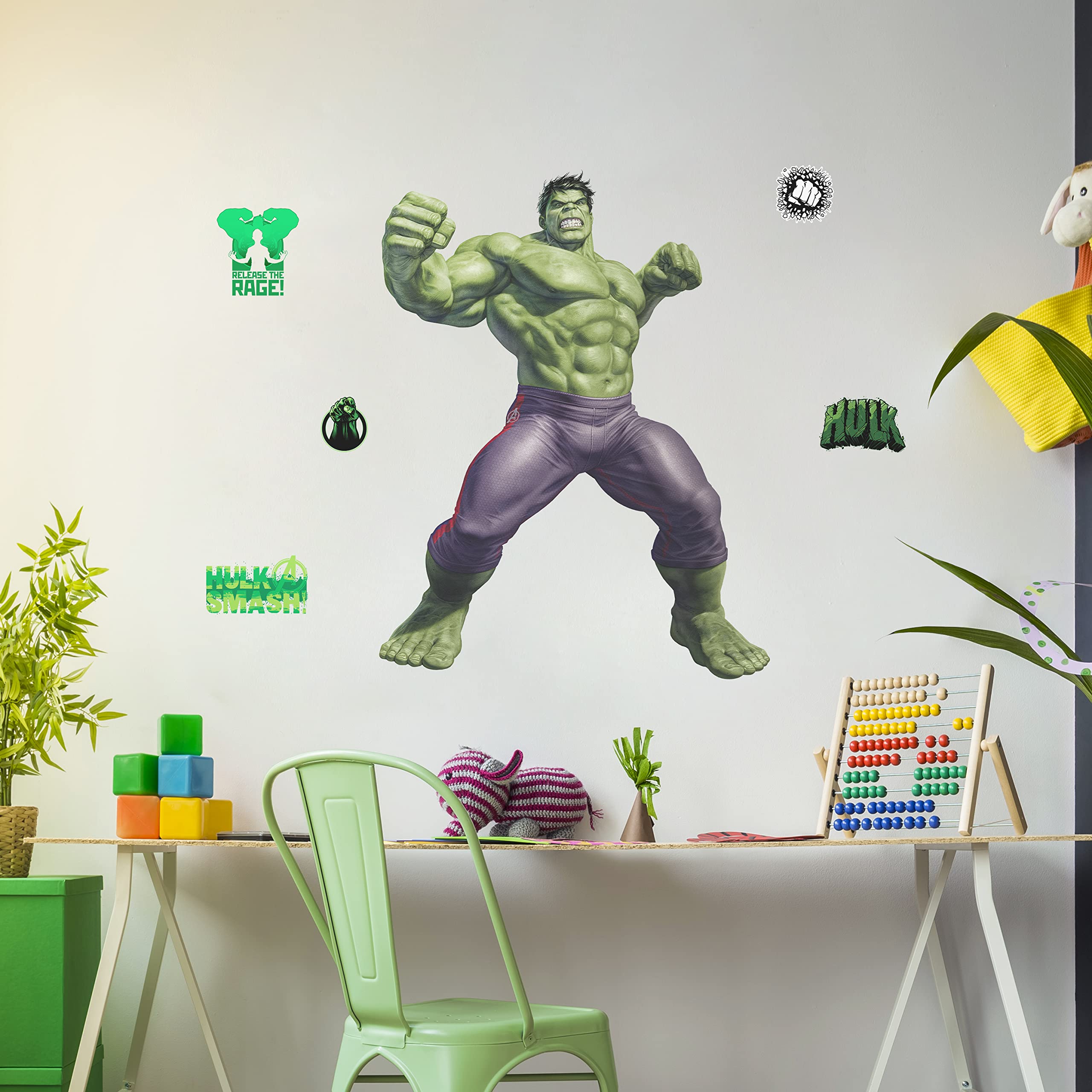 Wall Palz Marvel Hulk decal removal is clean, leaving no residue.