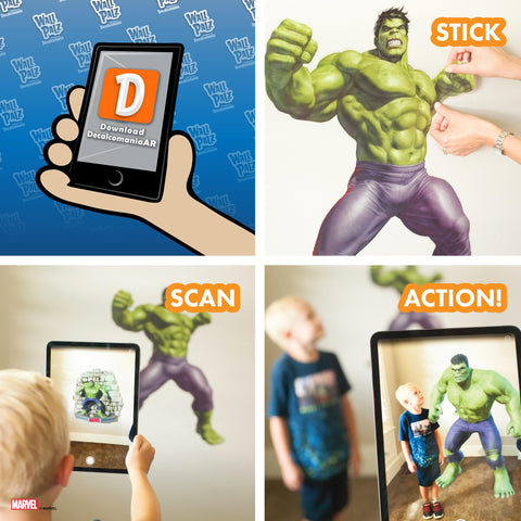 Wall Palz Marvel Hulk small decal 2 for flexible wall decor.