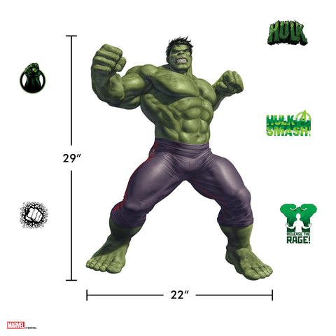 Wall Palz Marvel Hulk small decal 5 complements the main scene.
