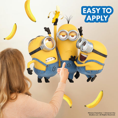 Wall Palz Minions peel and stick design easy application.