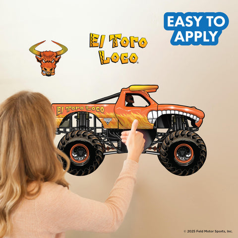 WALL PALZ Monster Jam El Toro Loco adds dynamic color to a kid's room.