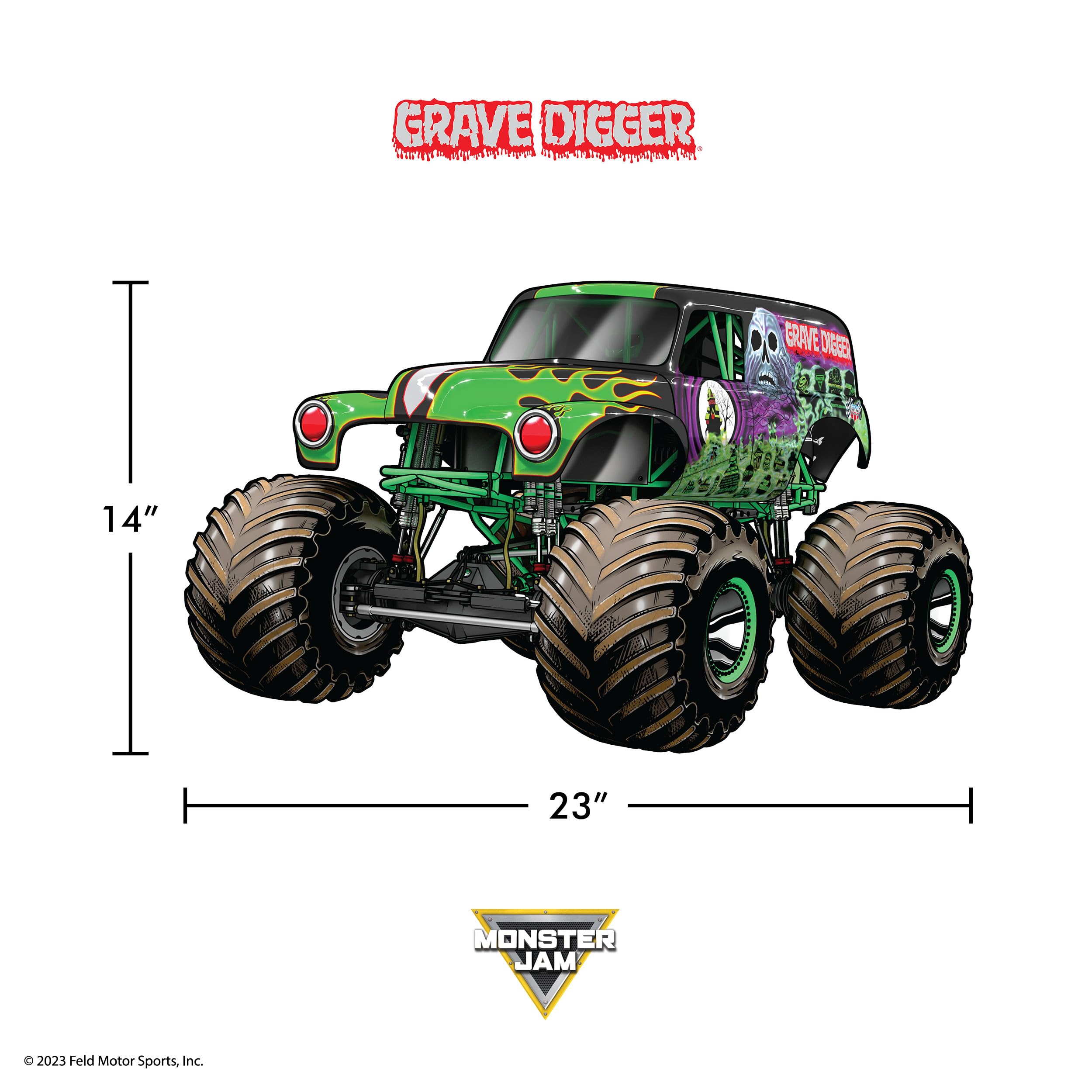 Wall Palz Grave Digger wall art as a great Monster Jam gift.