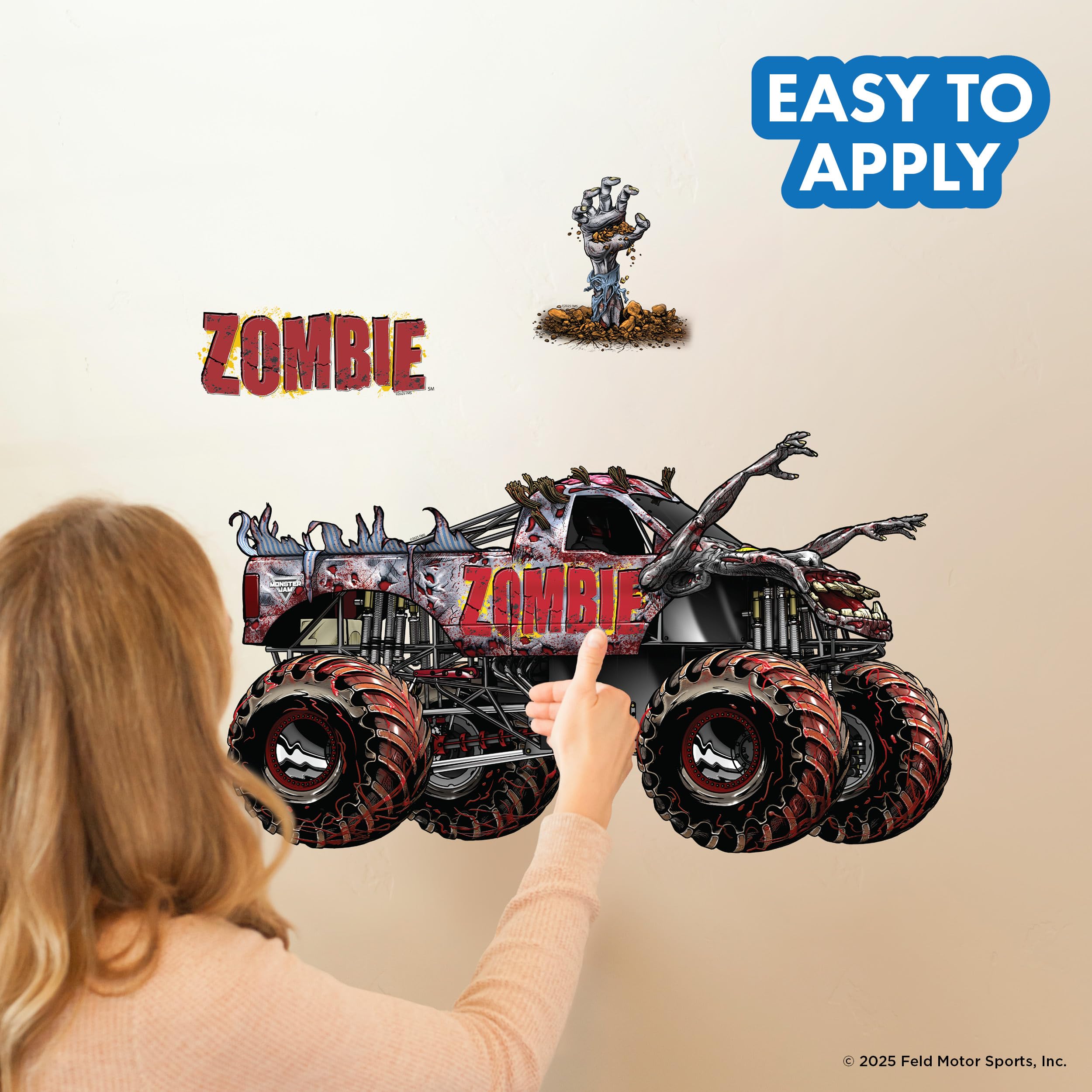 Peel-and-stick wall decal applies easily to painted or lightly textured walls.