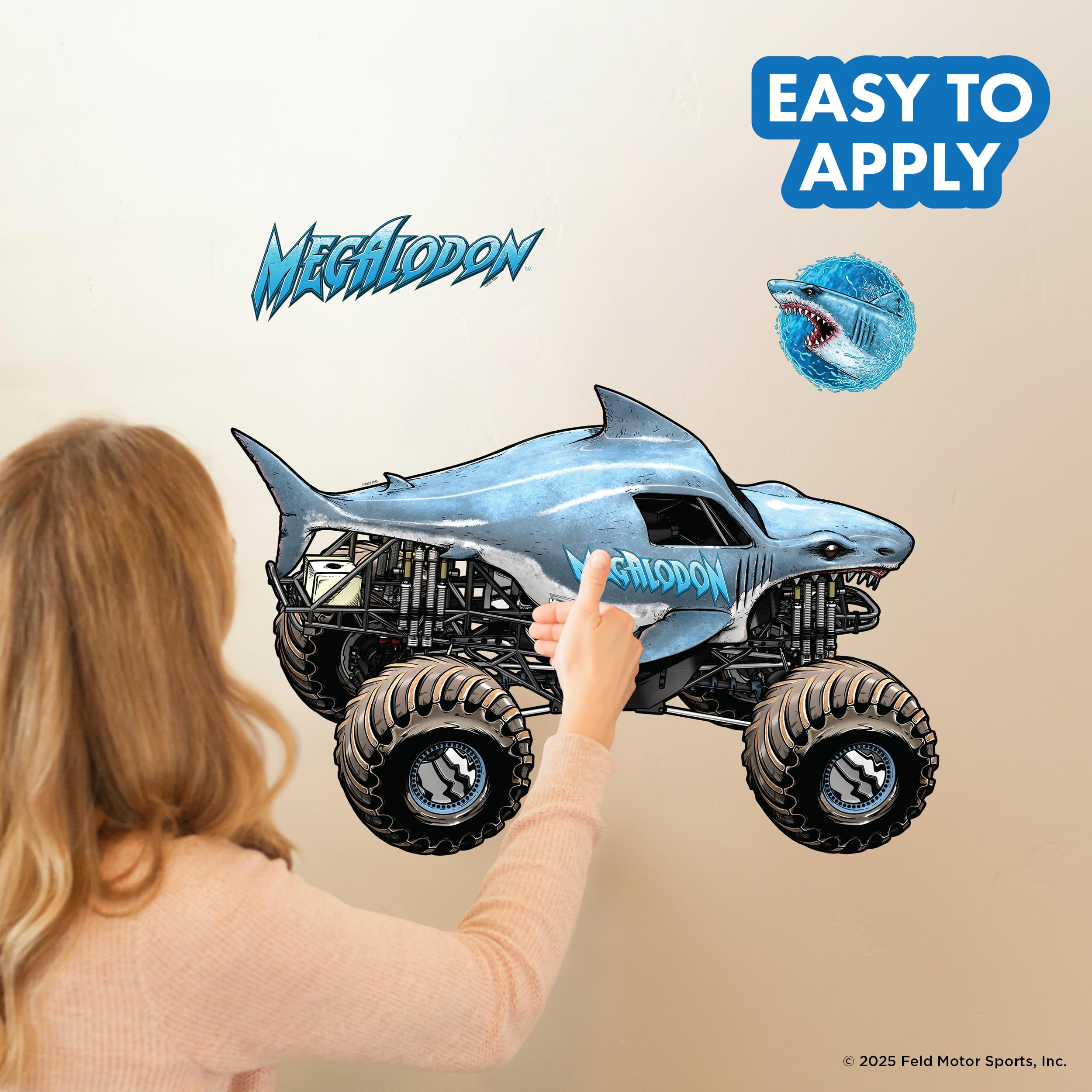 Wall Palz shark icon decal brings fierce sea energy to bedrooms or playrooms