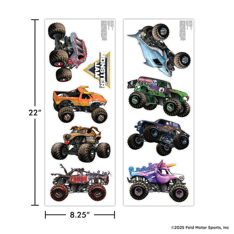 WALL PALZ Zombie decal adds bold Monster Jam graphics to walls.