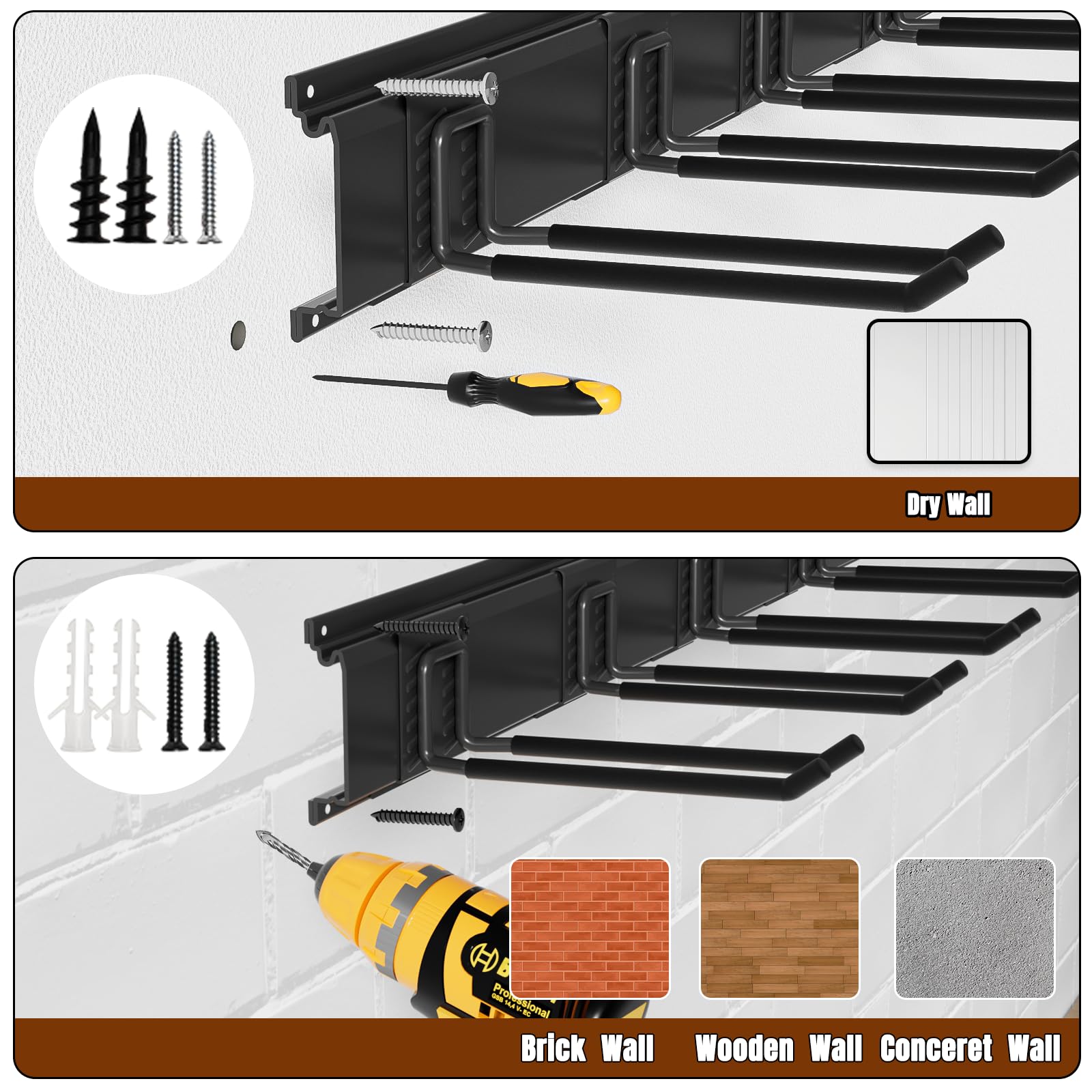 Wallavant wall mount includes drywall anchors for easy installation on multiple surfaces.