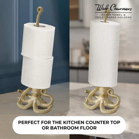 WallCharmers hand-brushed gold octopus detail enhances home style