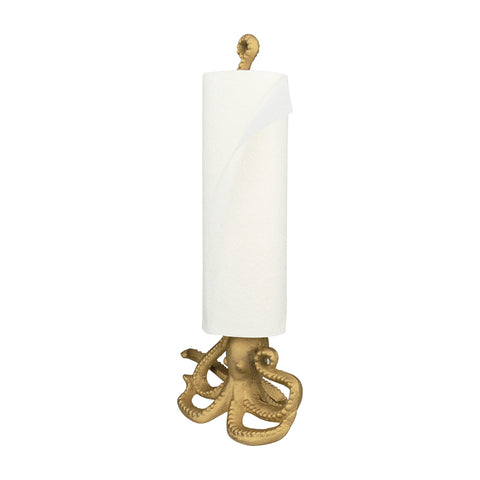 WallCharmers Gold Octopus floor holder for easy towel access