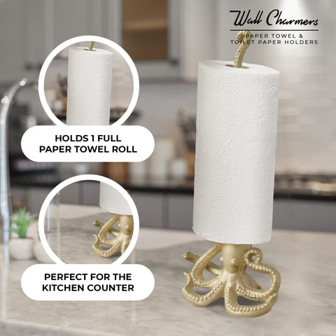WallCharmers Gold Octopus free-standing design fits any space