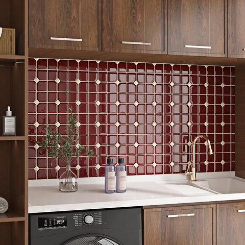 Wallderful DIY-friendly tiles enable quick peel-and-stick renovation with minimal mess.