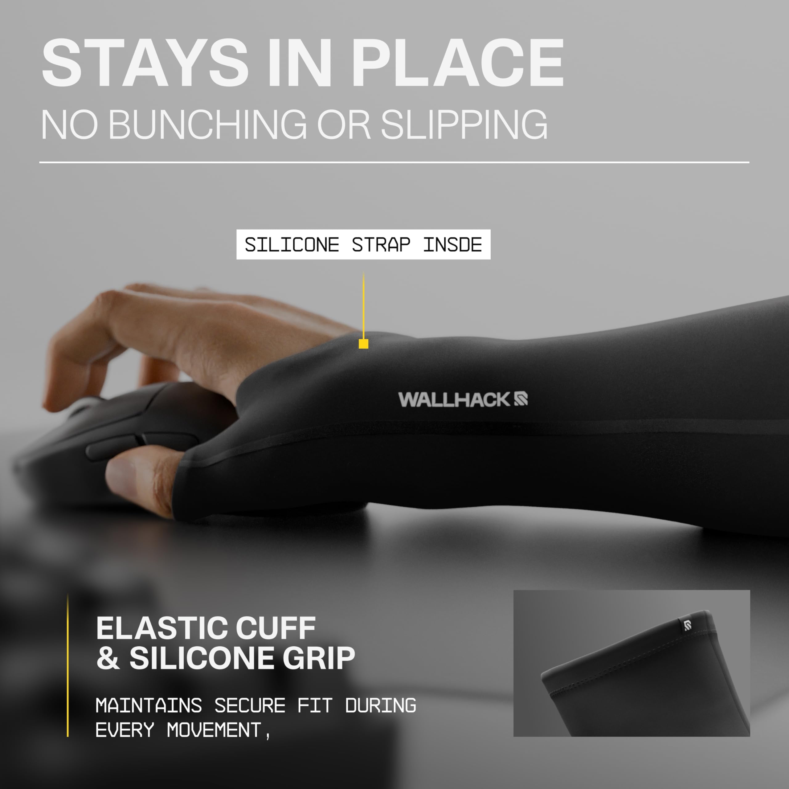 Wallhack Gaming Pro Sleeve provides smooth glide on cloth pads for faster moves.