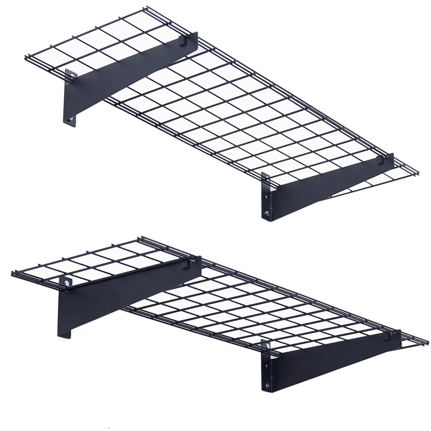 Wallmaster two-pack 45x15 wall shelves mounted for garage organization