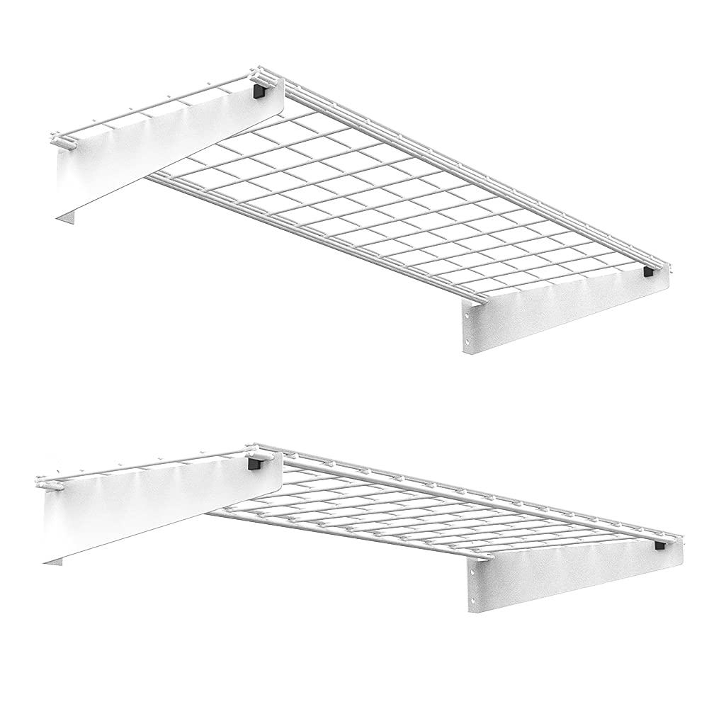Wallmaster 2pack shelves white for organized garage storage