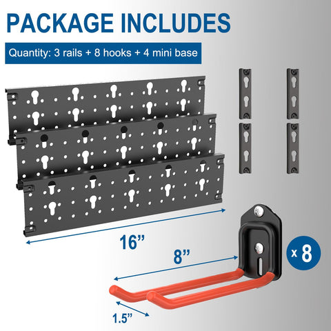 Wallmaster 48-inch track system for modular garage storage