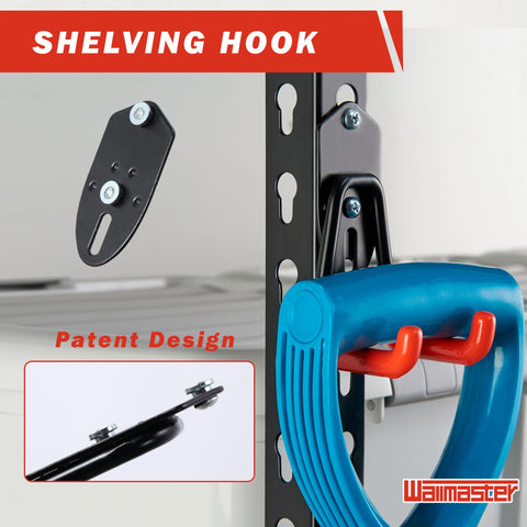 Wallmaster adjustable wall mount hooks securely grip shelves or walls for versatile placement