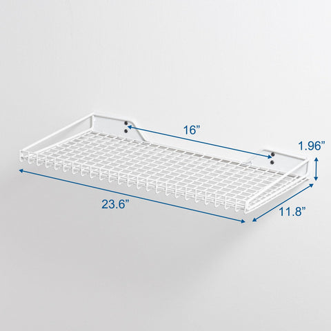 Wallmaster durable metal shelving finished to resist rust and scratches