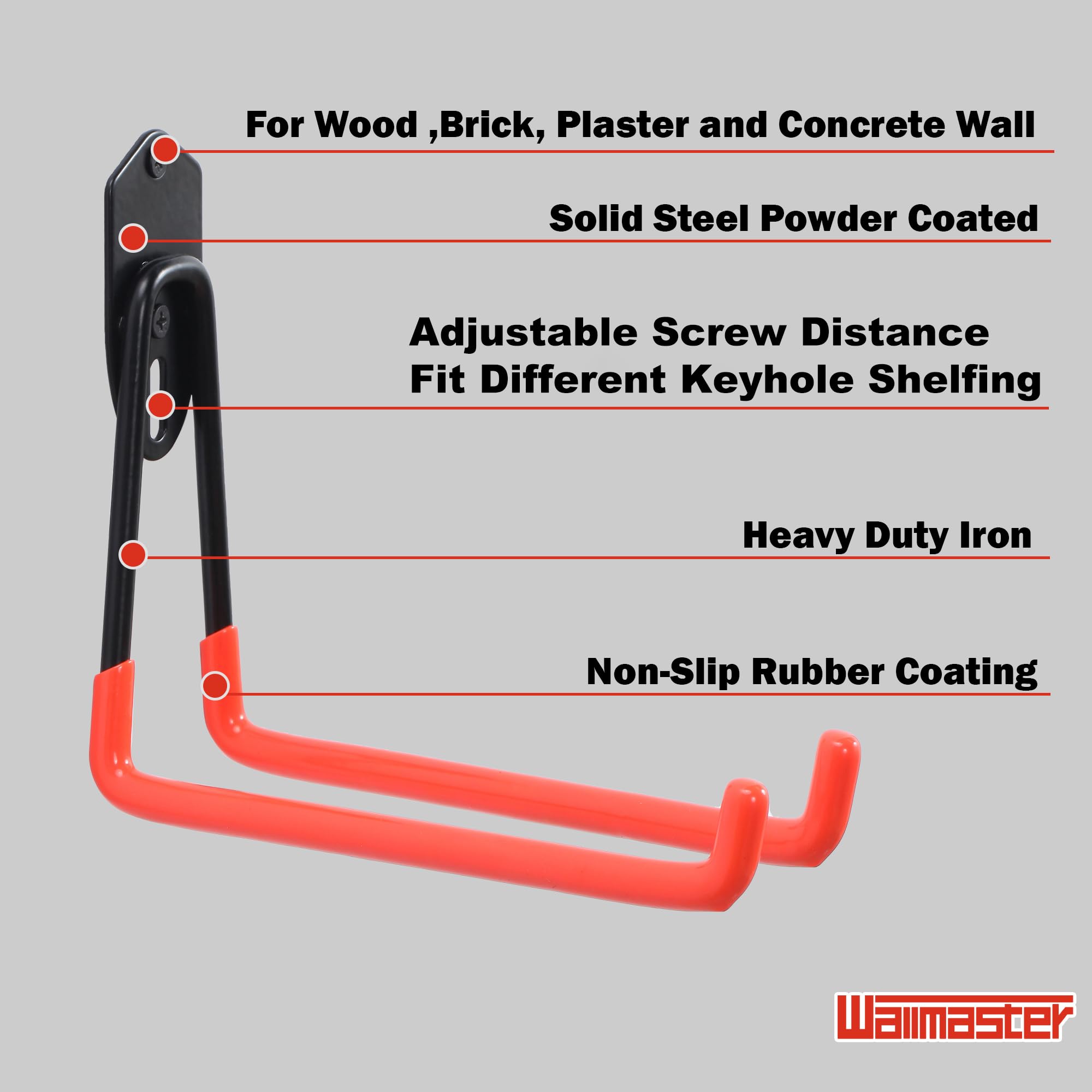 Wallmaster easy-install garage organizer includes mounting hardware for quick setup