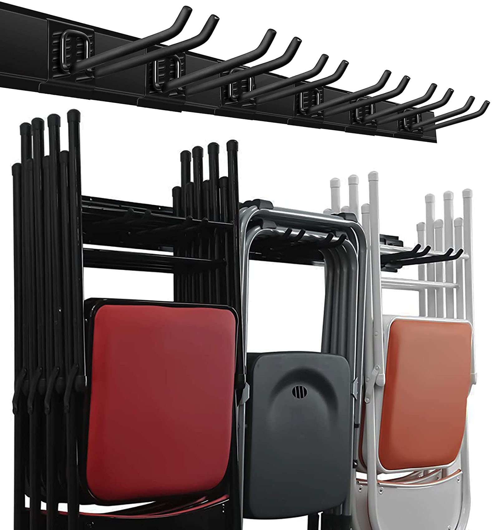 Wallmaster garage storage wall-mount rail 16in demonstrates compact, sturdy organization.