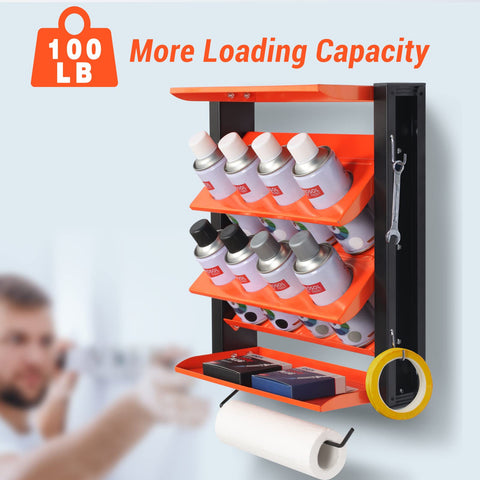 Wallmaster paper towel holder keeps essentials within reach during projects.