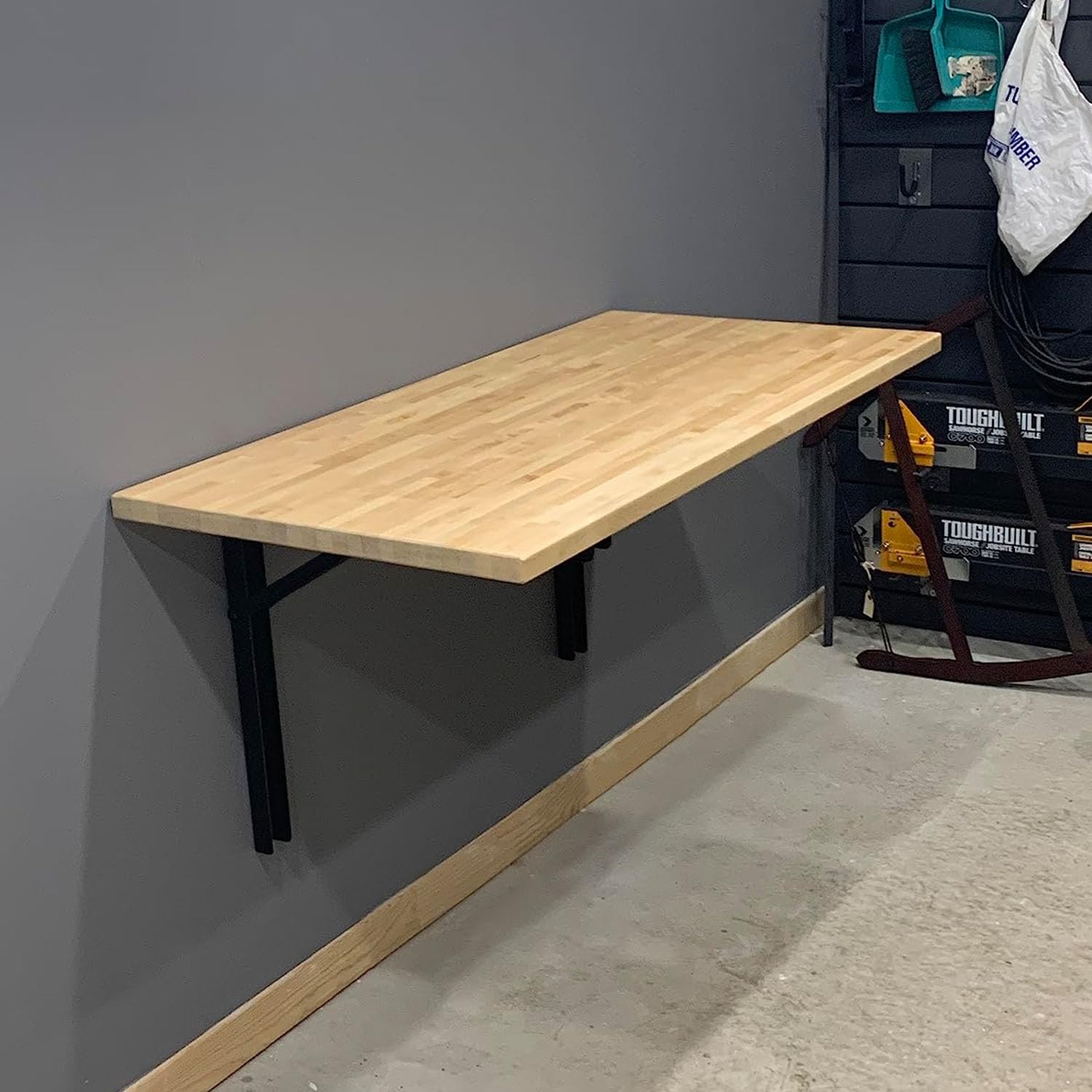 Wallmaster shelf-bracket-assembly-detail communicates solid support for tools