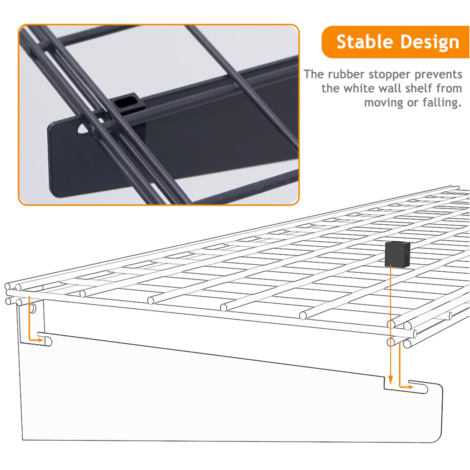Wallmaster sturdy wire decks with plastic stoppers