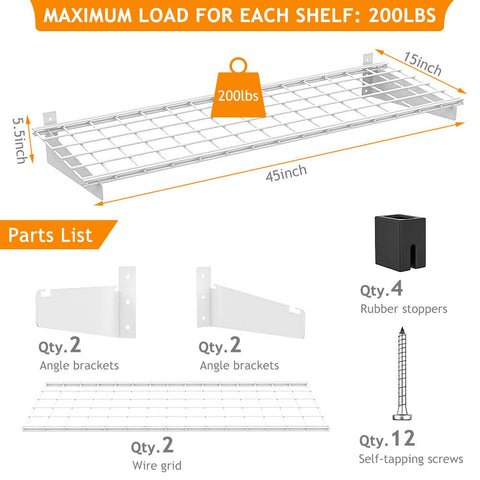Wallmaster white wall mount brackets provide sturdy support