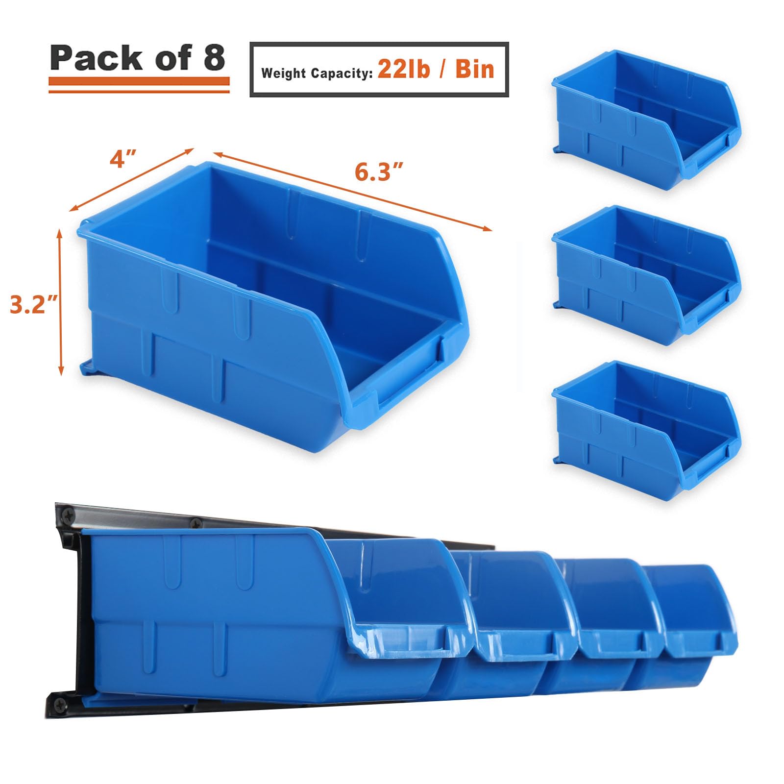 Wallmaster wall-mount rails provide sturdy, adjustable storage options.