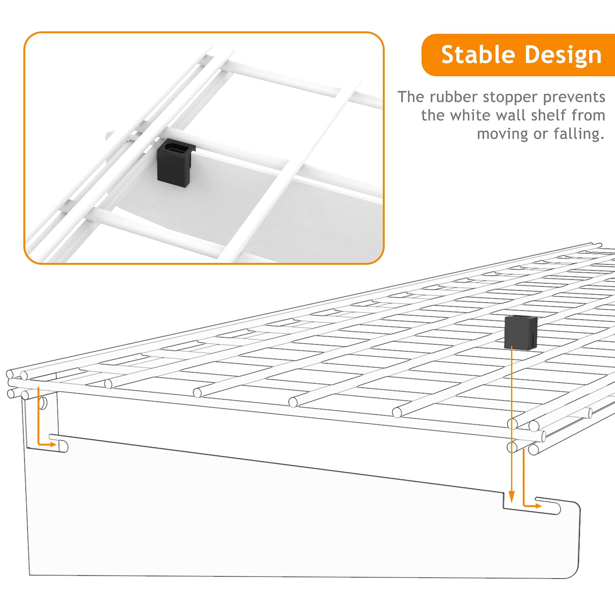 Wallmaster white powder coated finish adds a sleek, durable look
