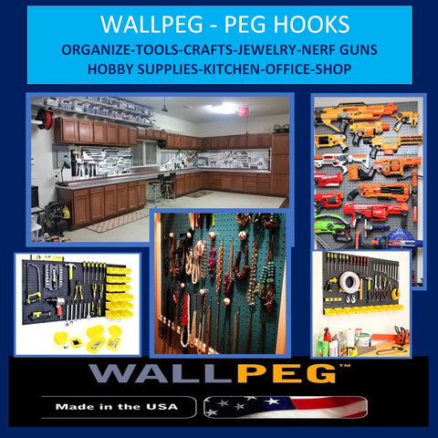 WallPeg 64x24 mounted wall organizer creating ample hanging space.