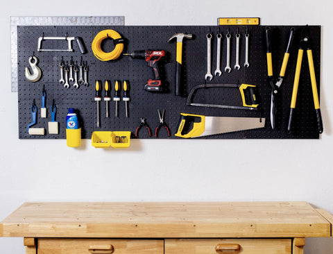 WallPeg made-in-USA copolymer panels resist rust and wear for durable storage.